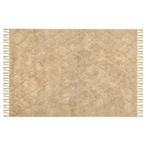 Cotton Area Rug 140 x 200 cm Beige SANLIURFA