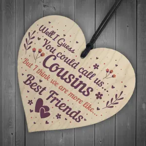 Red Ocean Cousin Gifts Christmas Handmade Wooden Heart Plaque Gifts For Women Boys Girls Friendship Thank You Gifts