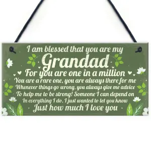 Red Ocean Gifts For GRANDAD Birthday Christmas Hanging Plaque Grandad Gifts From Grandchildren