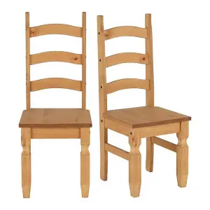 Corona Pair of Chairs in Distressed Wax Pine Finish