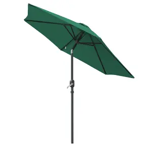 SunDaze 2.5M Green Garden Parasol Sun Shade Umbrella with Crank Handle & Tilt Mechanism