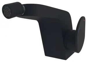 Bisk Black Bathroom Bidet Modern Shaped Wall Mounted Faucet Single Lever Tap