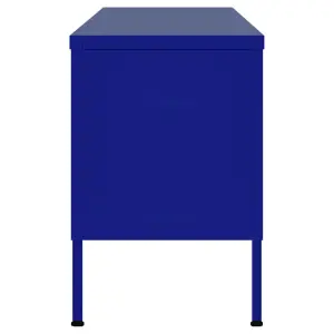 Berkfield TV Cabinet Navy Blue 105x35x50 cm Steel