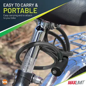 Black Cable Bike Lock with Key - Cable Lock Made with Tough Braided Steel Wires and Durable PVC