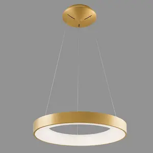 Luminosa Modern LED Hanging Pendant Brushed Gold, Warm White 3000K 2200lm