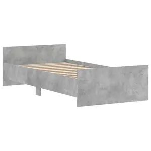 Berkfield Bed Frame Concrete Grey 90x200 cm Engineered Wood