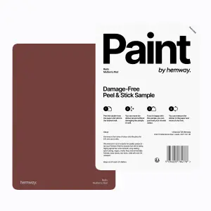 Hemway Chalk Based Furniture Paint Matt A5 Sample, Mulberry Red, Peel & Stick Swatch For Interior Walls Wood