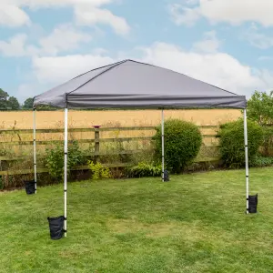 Rapid Pop Up Compact 3x3 Gazebo With Sides Dark Grey