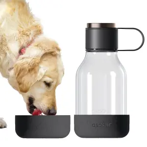 Tritan Water Bottle with Dog Bowl Black 1.5 Litre