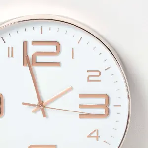 Homescapes White & Copper Wall Clock