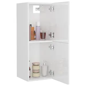 Berkfield Bathroom Cabinet High Gloss White 30x30x80 cm Engineered Wood