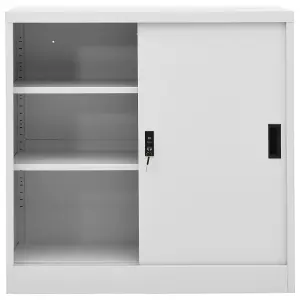 Berkfield Office Cabinet with Sliding Door Light Grey 90x40x90 cm Steel