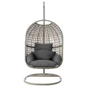 LIVIVO Garden Swing Chair with Water-Resistant Cushions - Grey