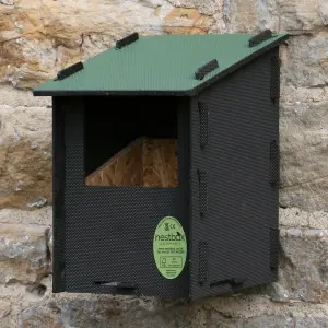 Open Fronted Eco Robin Nest Box with Recycled Plastic Outer Shell and Wooden Internal Nesting Chamber