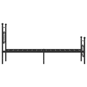 Berkfield Metal Bed Frame without Mattress with Footboard Black 75x190cm