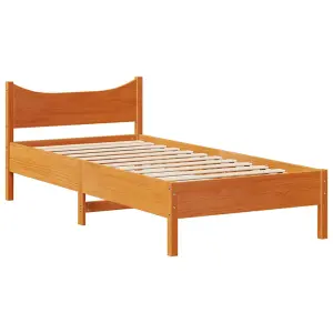 Berkfield Bed Frame with Drawers Wax Brown 75x190 cm Small Single Solid Wood Pine