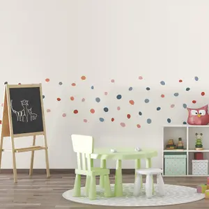 Walplus Dalmatian Polka Dots Natural Blue & Pink Kids Sticker PVC