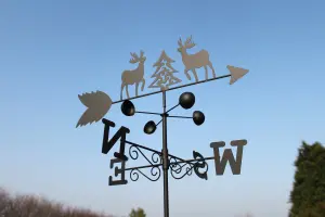 Garden Market Place Weathervane - DEER steel weathervane with ground spike and wall fixing.