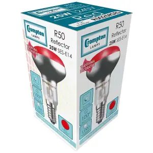 Crompton Lamps 25W R50 Reflector E14 Dimmable Red (3 Pack)