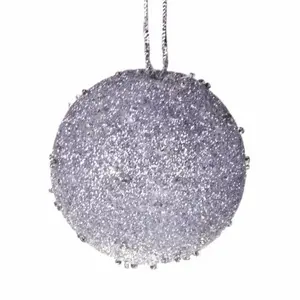 Beaded Ball Bauble (Set of 6) Silver