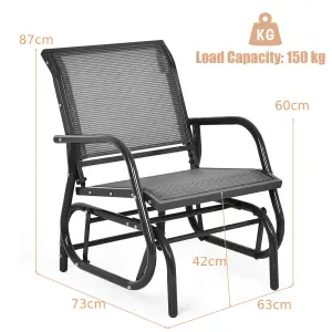 Costway Swing Glider Chair Outdoor Single Rocking Chair Patio Chair Garden