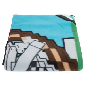 Minecraft Premium Fleece Blanket Green/Blue (200cm x 150cm)