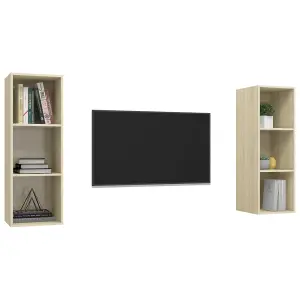 Berkfield Wall-mounted TV Cabinets 2 pcs Sonoma Oak Engineered Wood