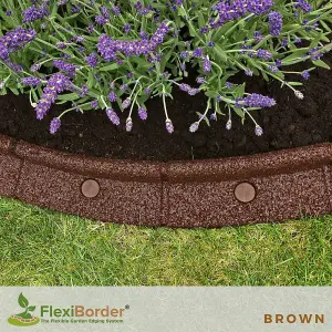 FlexiBorder Brown 2 x 1m Flexible Garden Edging for Garden Borders - Lawn Edging for Pathways and Landscaping