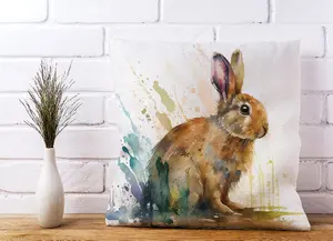 Rabbit Splash Watercolour Cushions 45cm x 45cm