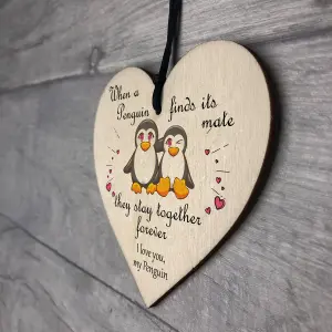 Valentines Gifts For Him Her Heart Penguin Gift Anniversary Gift For Boyfriend Husband