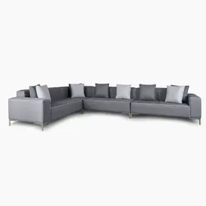 Emelda Grace Cloud Large Rectangle Corner Sofa - Left Hand - Dark Grey