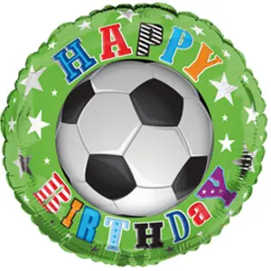 Simon Elvin 18 Inch Happy Birthday Football Foil Balloon Green (18 inch)