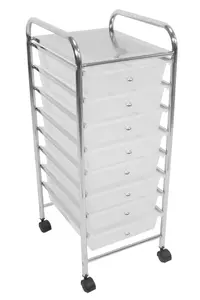 Essentials by Premier 8 White Plastic Drawers Trolley