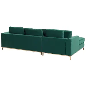 Right-Hand Corner Sofa OSLO Dark Green Velvet Right Hand