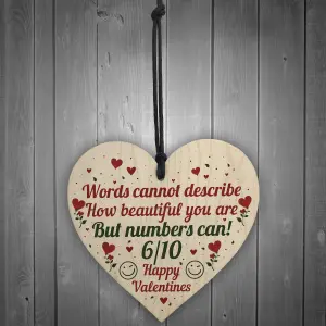 Red Ocean Funny Valentines Gifts For Him Her Wooden Heart Sign Rude Gift For Boyfriend Girlfriend Husband Wife