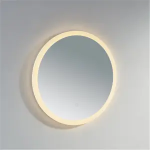 Bathroom Wall Mirror - 800mm Rounded - LED Light (3 Tone) - Anti Fog Demister - Magnifying Mirror