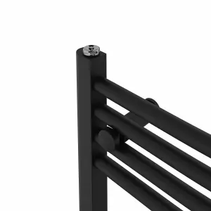 Rinse Bathrooms Electric Heated Towel Rail Curved Black Bathroom Towel Radiator 1000x600mm - 600W