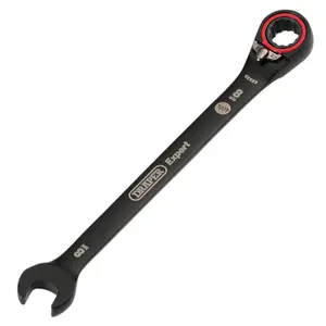 Draper Expert HI-TORQ  Metric Reversible Ratchet Combination Spanner, 8mm, Black 03898