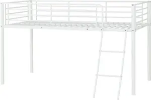 Kora Mid Sleeper Metal Bed Frame in White Finish fits  3ft Single Mattress