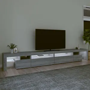 Berkfield TV Cabinet with LED Lights Grey Sonoma 290x36.5x40 cm