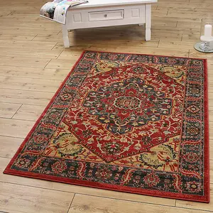 Traditional Graphics Floral Cotton Backing Rug for Living Room Bedroom and Dining Room-80cm X 150cm