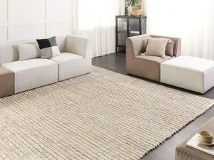 Cotton Area Rug 300 x 400 cm Beige and White BARKHAN