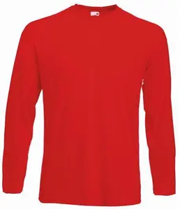 Fruit Of The Loom Long Sleeve Value T-Shirt Red S