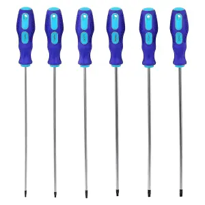 SPARES2GO Extra Long Reach Crv Magnetic Tip Star Torx Screwdriver Set (6 piece, 360mm)