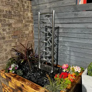 Santiago Stainless Steel Modern Metal Mains Plugin Powered Water Feature