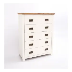 Lovere 5 Drawer Chest of Drawers Bras Drop Handle