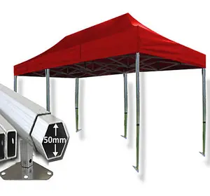 3m x 6m Extreme 50 Instant Shelter Pop Up Gazebos Frame & Canopy - Red