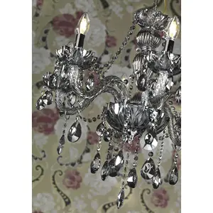 Luminosa Teodoro 6 Light Multi Arm Chandelier, Glass, Crystal