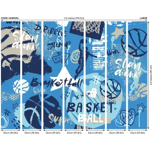 Origin Murals Graffiti Basketball Blue Paste the Wall Mural 350cm wide x 280m high