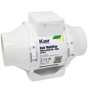 Kair MultiFan 100mm In Line Fan with Timer